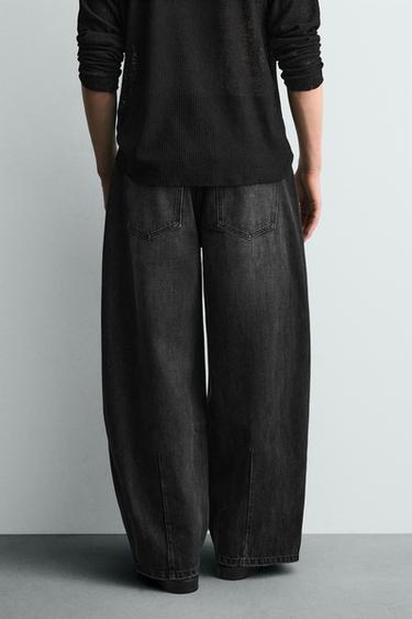 BALLOON FIT JEANS WITH ZIPS - Charcoal by Zara - Image 2