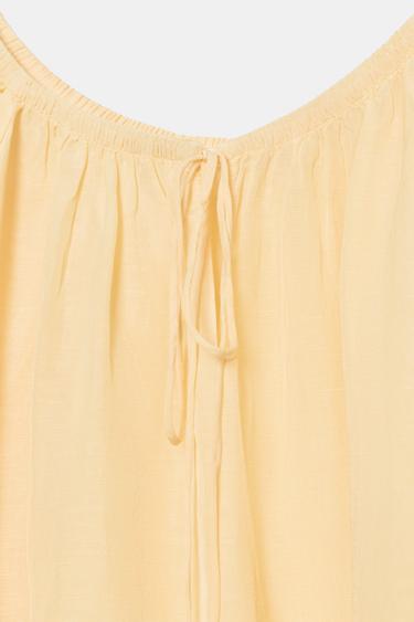 BLOUSE EN LIN ZW COLLECTION - Jaune pastel de Zara - Image 7