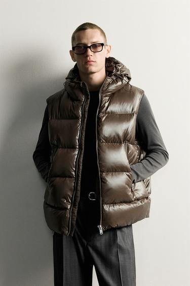 60% DOWN - 40% FEATHER WATER-REPELLENT VEST — Ocher 1