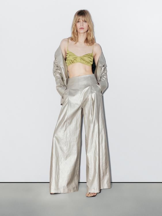 Gathered satin triangle bra - STUDIO