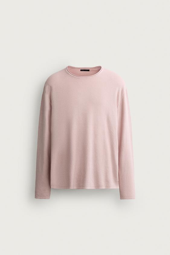 JERSEY ESTRUCTURA ACABADOS VUELTA - Rosa palo de Zara - Imagen 0