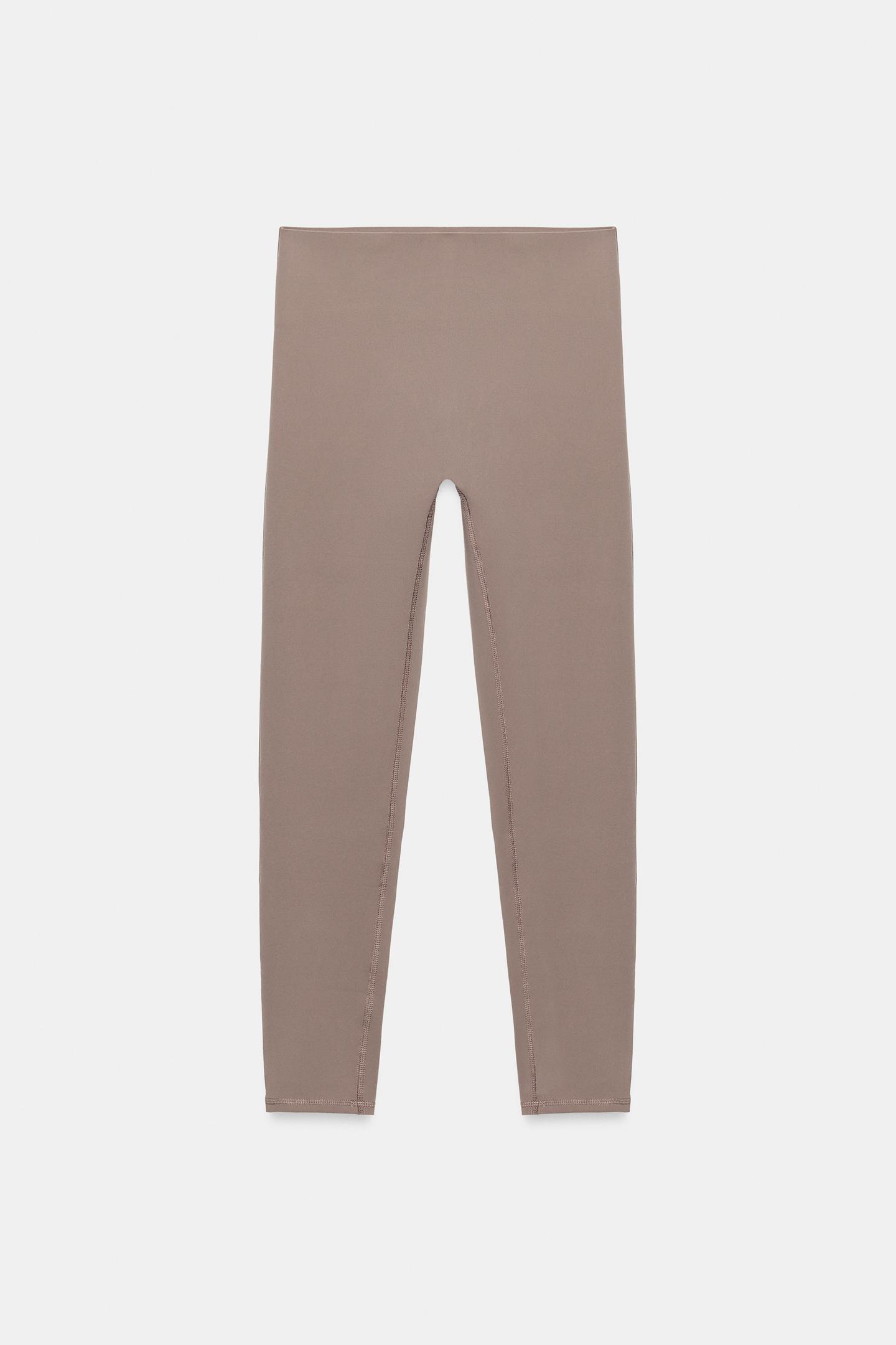 Женские леггинсы Zara Stretch, цвет: Светлый коричневый — фото 5