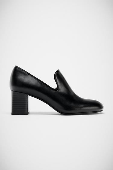 HEELED LOAFERS WITH HIGH VAMP - Black by Zara