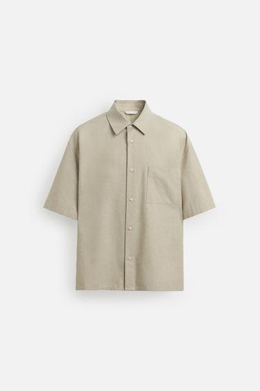 TEXTURED OXFORD SHIRT - Sage Green by Zara