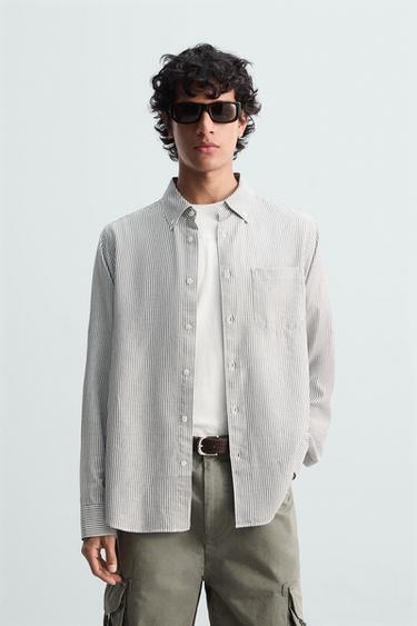 Zara COTTON - LYOCELL SHIRT - Striped