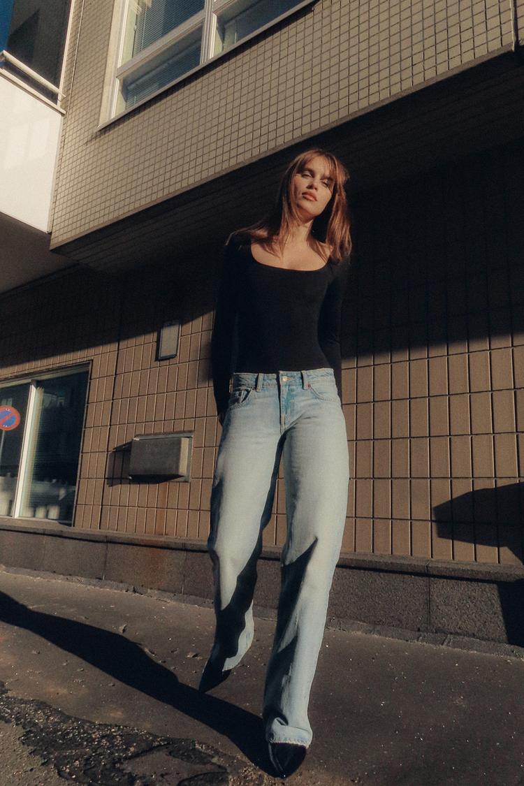 TRF LOW RISE WIDE LEG JEANS