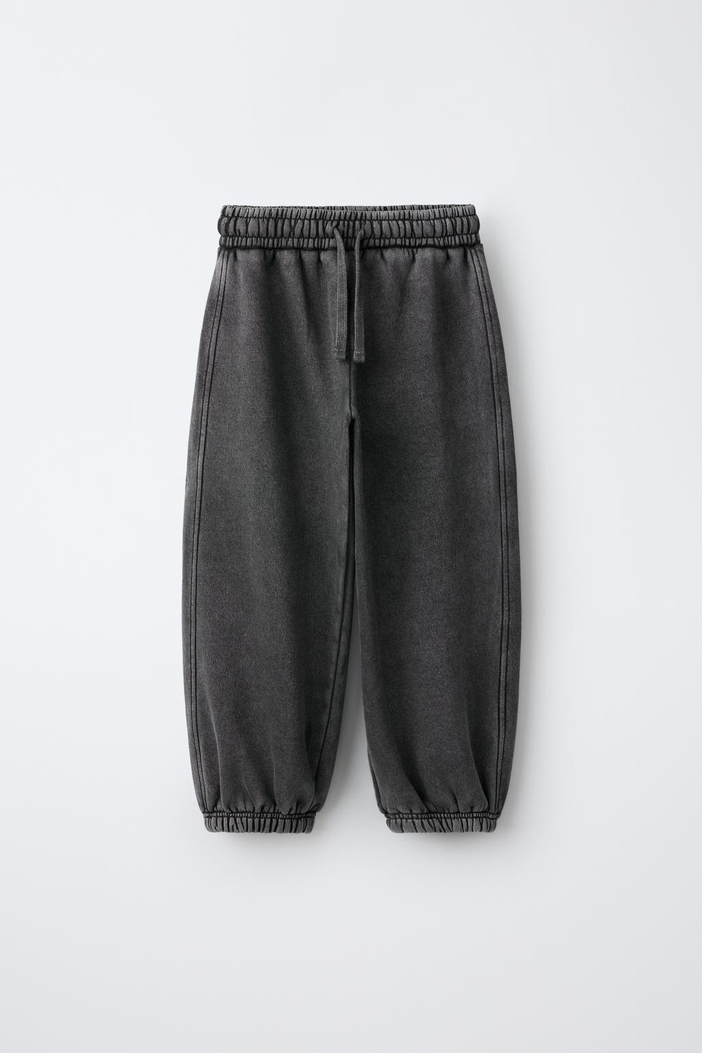 WASHED-EFFECT RHINESTONE JOGGERS