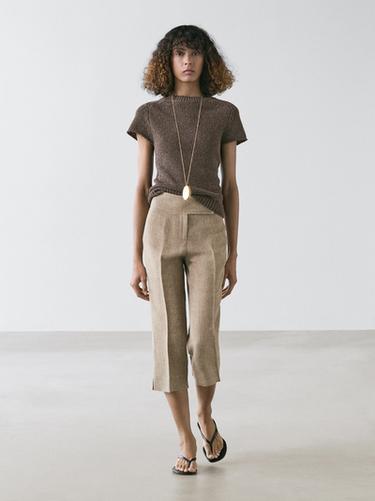 Jersey punto manga corta - Marrón de Zara - Imagen 0