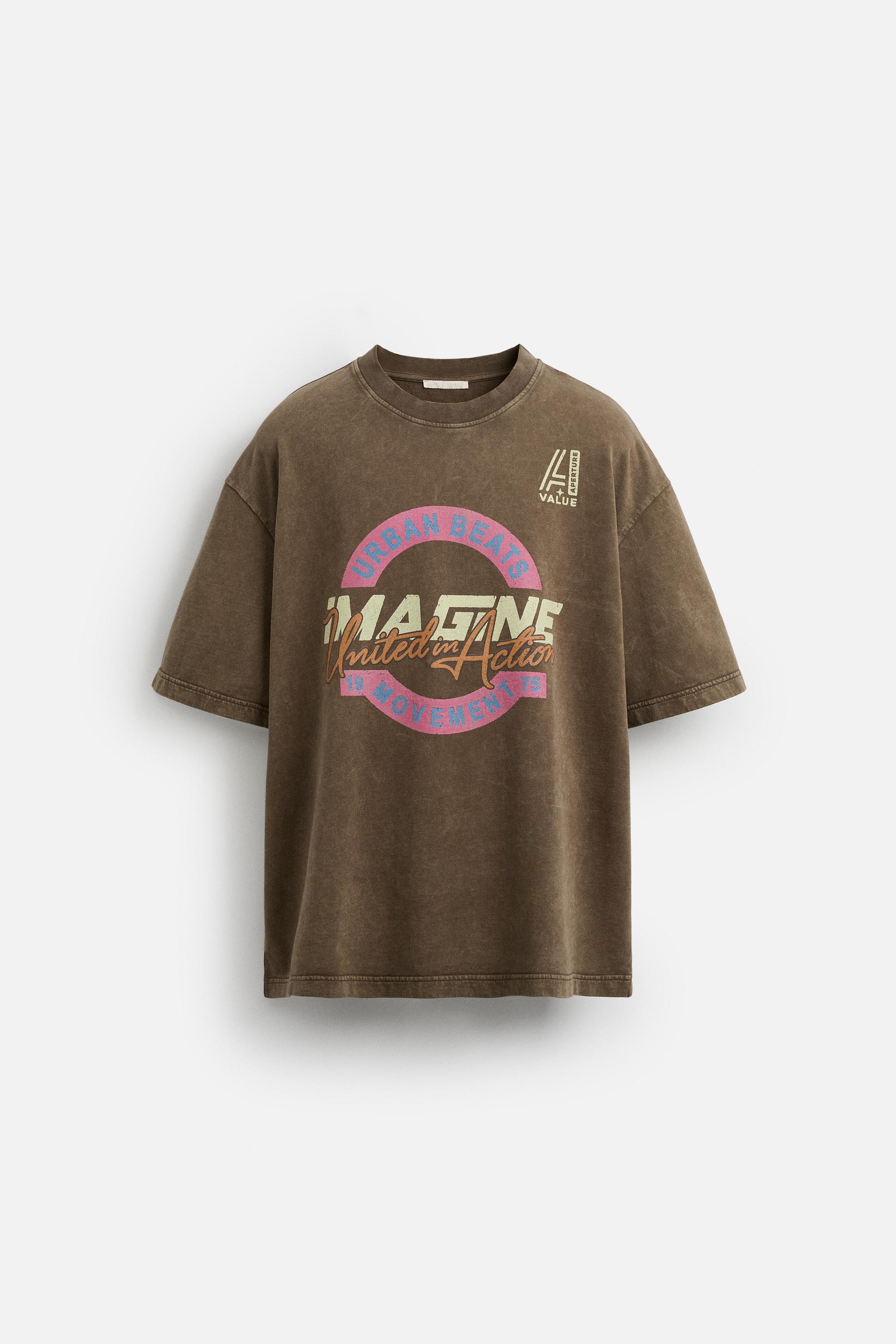 WASHED TEXT SWEATSHIRT - Brown | ZARA United States