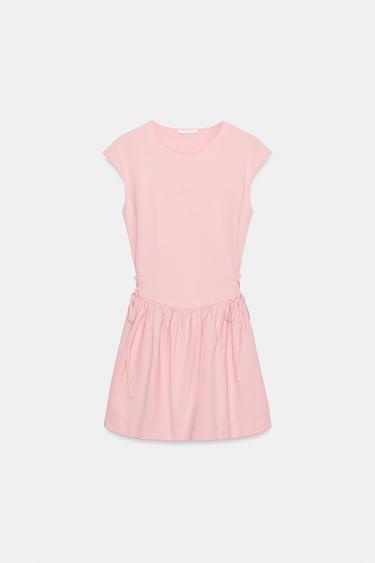 Zara SHORT COMBINATION DRESS - Pink