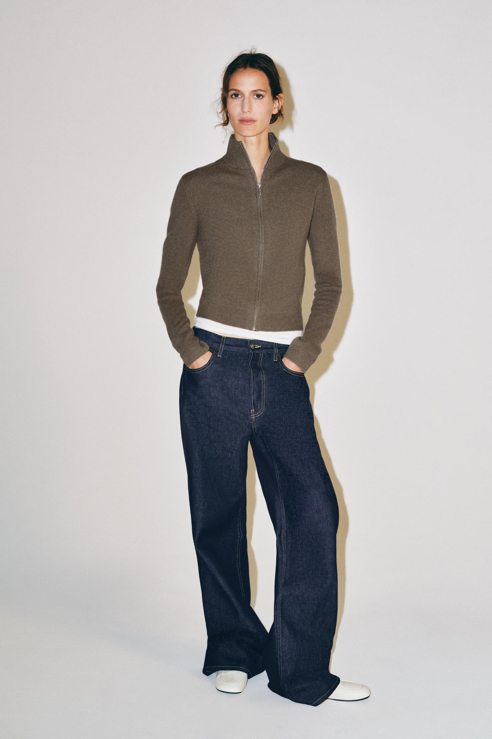 100% WOOL ZIP-UP JACKET — Mink