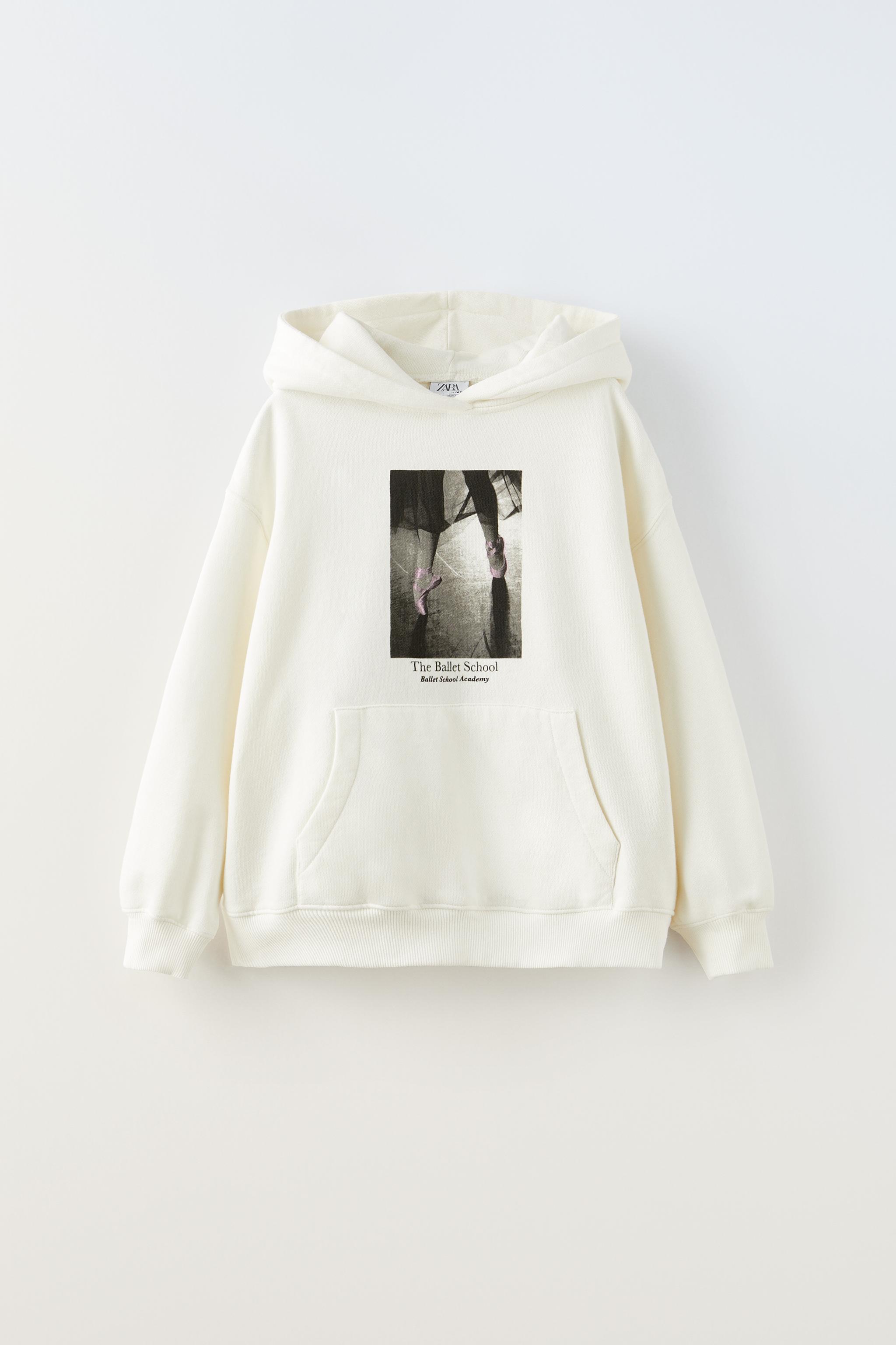 White cheap hoodie zara