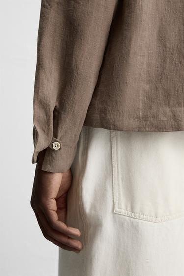 CHEMISE 100 % LIN - Marron / Taupe de Zara - Image 4