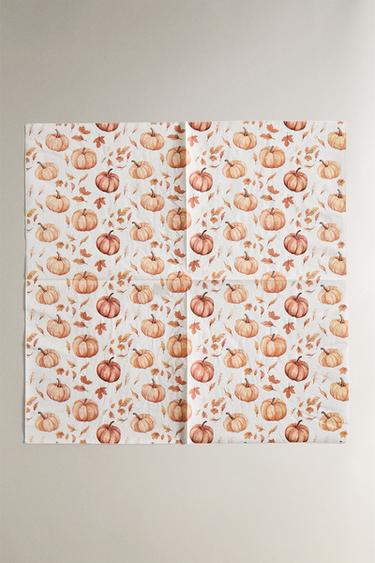 PACK OF 20 PAPER PUMPKIN NAPKINS (PACK OF 20) - Orange by Zara - Image 1