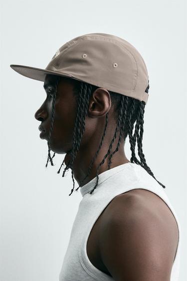 EMBROIDERED FLAT PEAK CAP - Brown / Taupe by Zara - Image 1