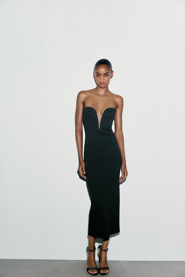 sleeveless black dress zara uk