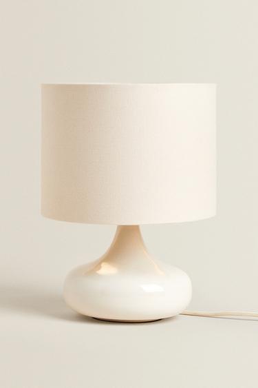 SMALL TABLE LAMP WITH CERAMIC BASE - Ecru by Zara - Image 6