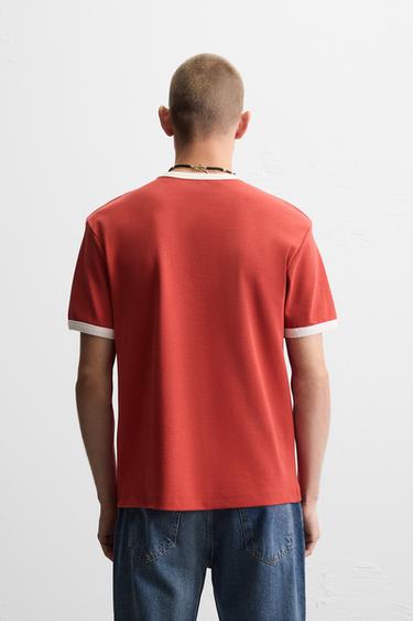 T-SHIRT CÔTELÉ INSCRIPTION GUITARRICADELAFUENTE - Rouge de Zara - Image 2