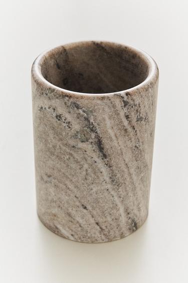 MARBLE UTENSIL JAR - Greyish Zara