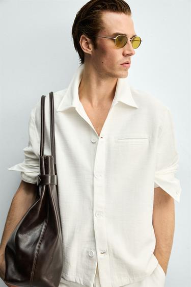 SURCHEMISE FLUIDE COUPE DÉCONTRACTÉE - Blanc cassé de Zara - Image 5