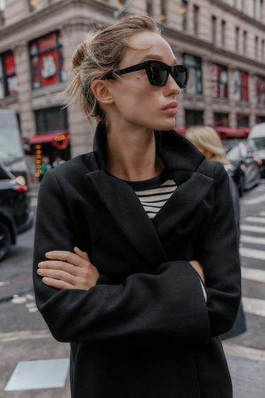 SOFT BASIC COAT - Black by Zara