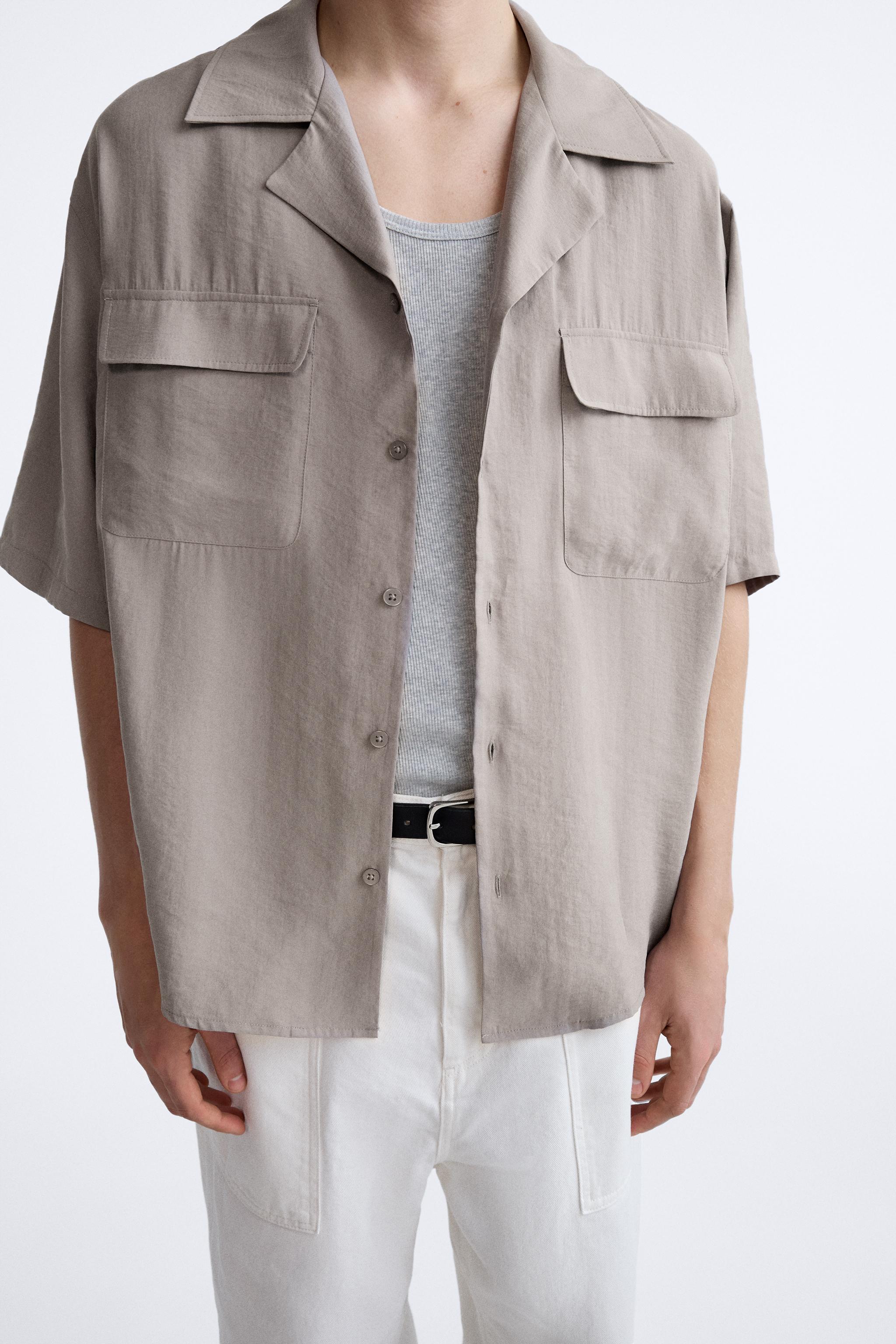 MODAL BLEND SHIRT - Pearl gray | ZARA Canada