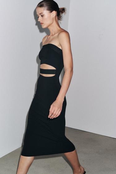 STRETCH CUT-OUT DRESS - Black by Zara