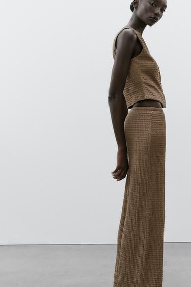 TOP GILET STRUCTURÉ - Marron de Zara - Image 2