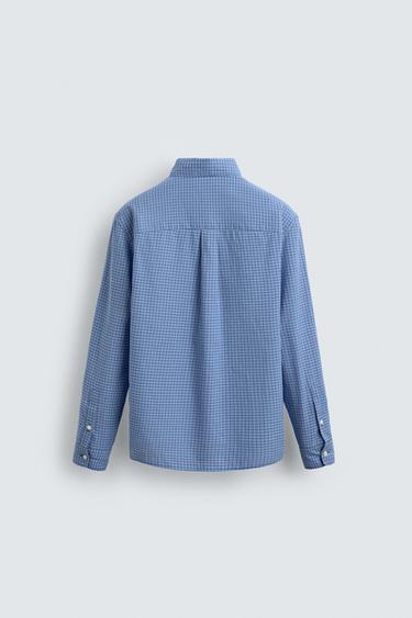CHECK SHIRT WITH POCKET - Blue/White by Zara - Image 6