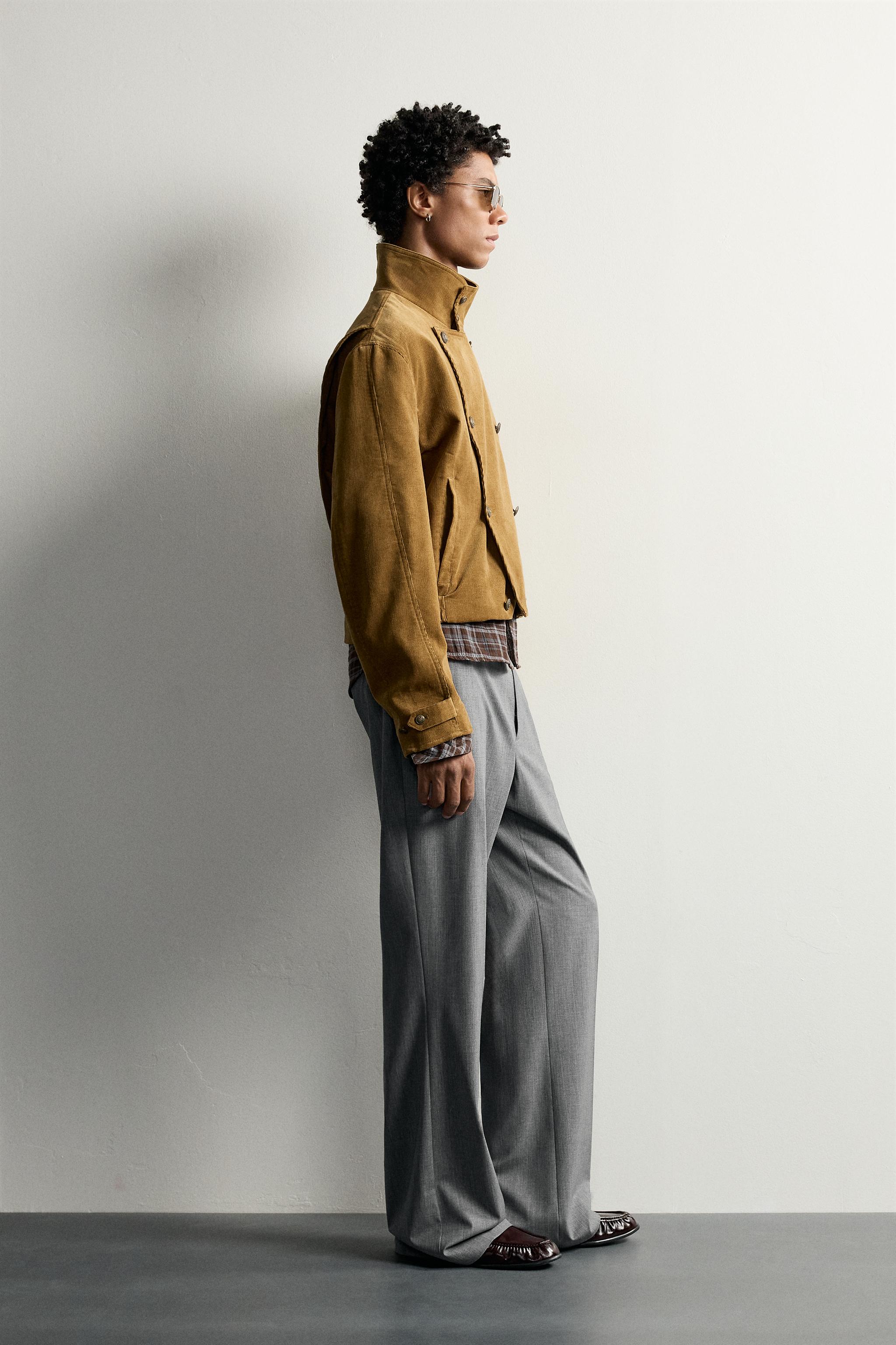 CROPPED CORDUROY DOUBLE-BREASTED JACKET