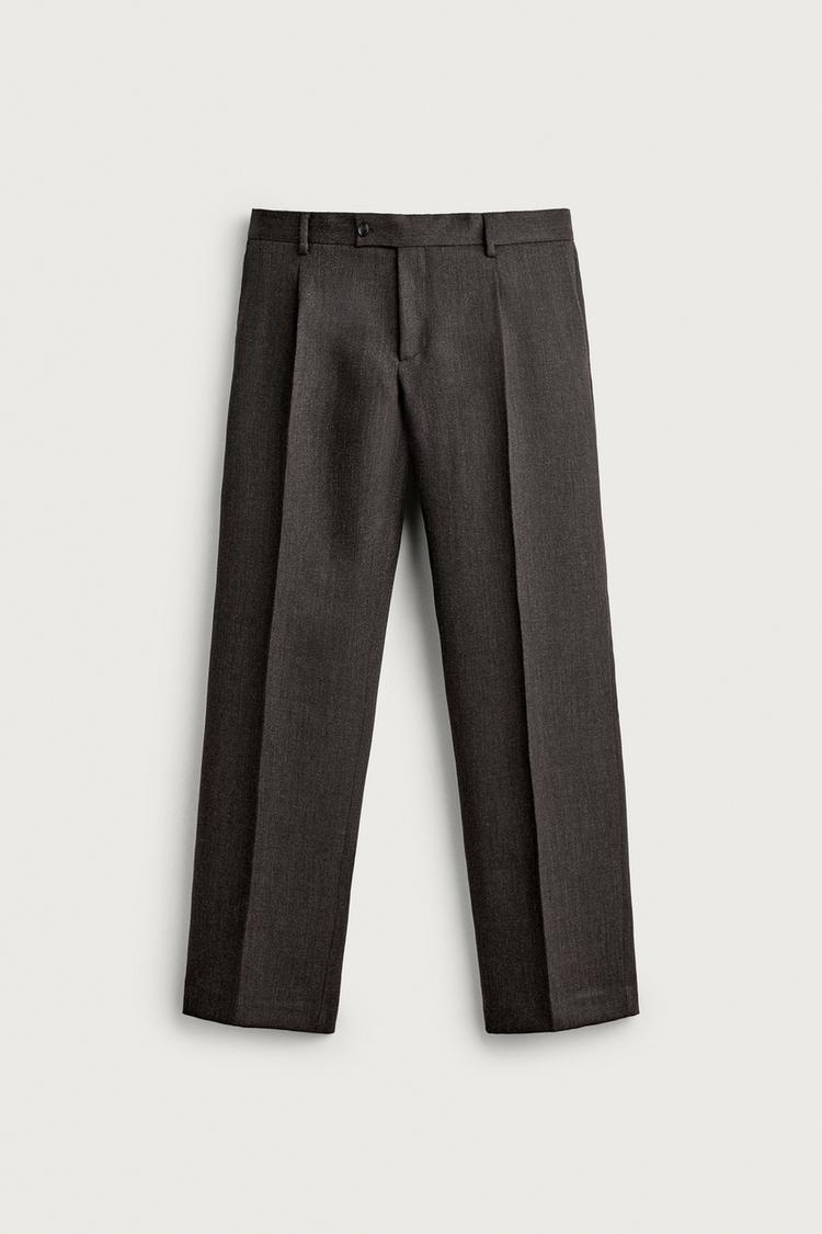 Pantalon traje 100 lana manteco