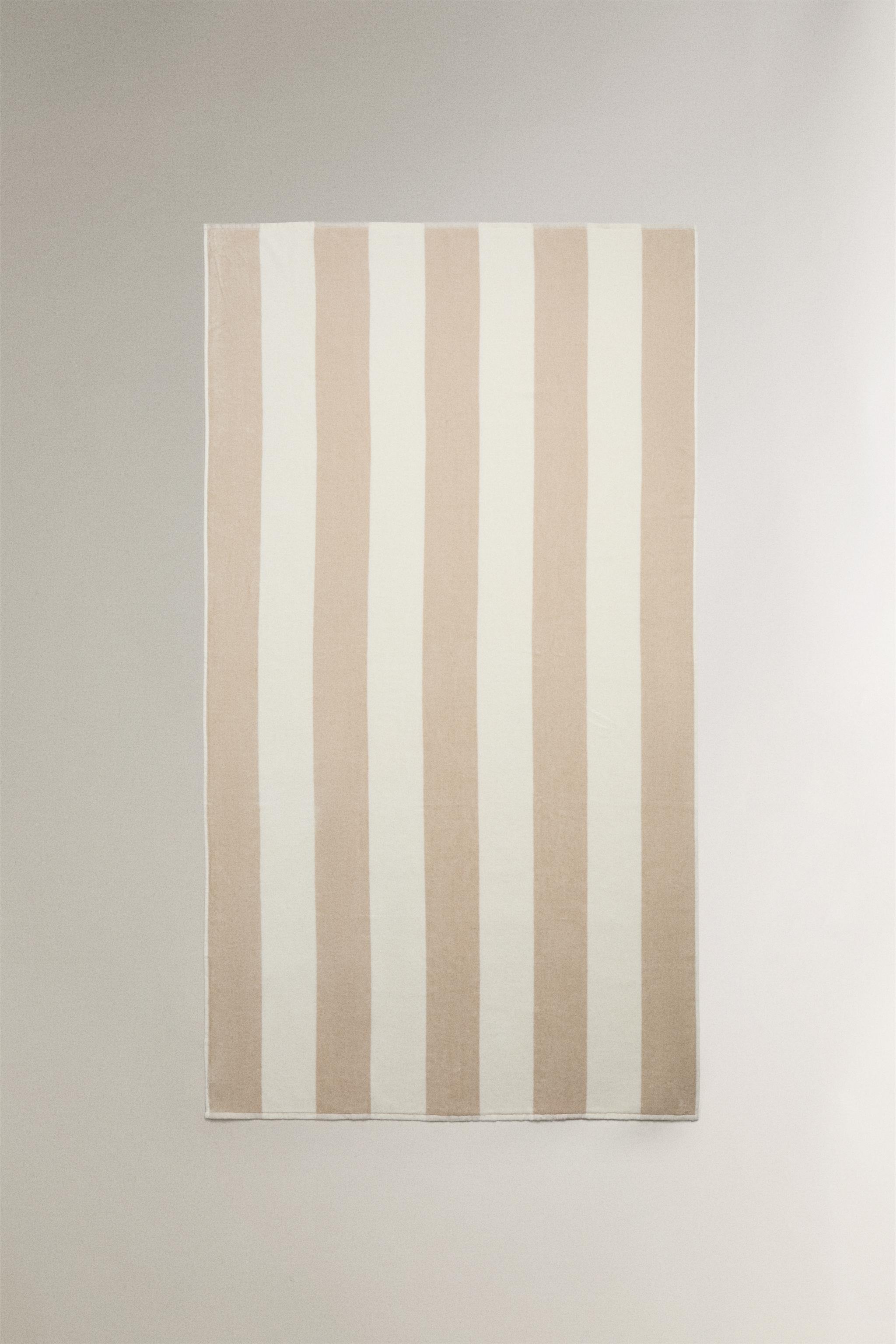 WIDE STRIPE VELOUR BEACH TOWEL