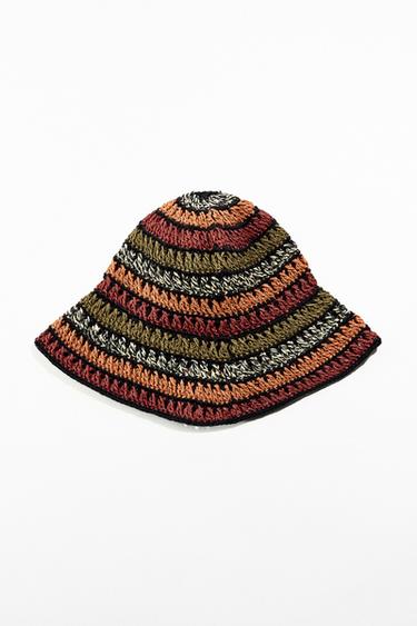 GORRO BUCKET TRANÇADO COMBINADO - Laranja-queimado da Zara