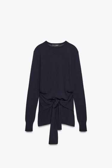 JERSEY PUNTO LISO NUDO - Marino de Zara