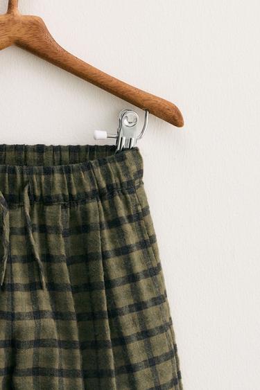 ZARA TIMELESS - PANTALONS BALLOON DE QUADRES - Verd mitjà de Zara