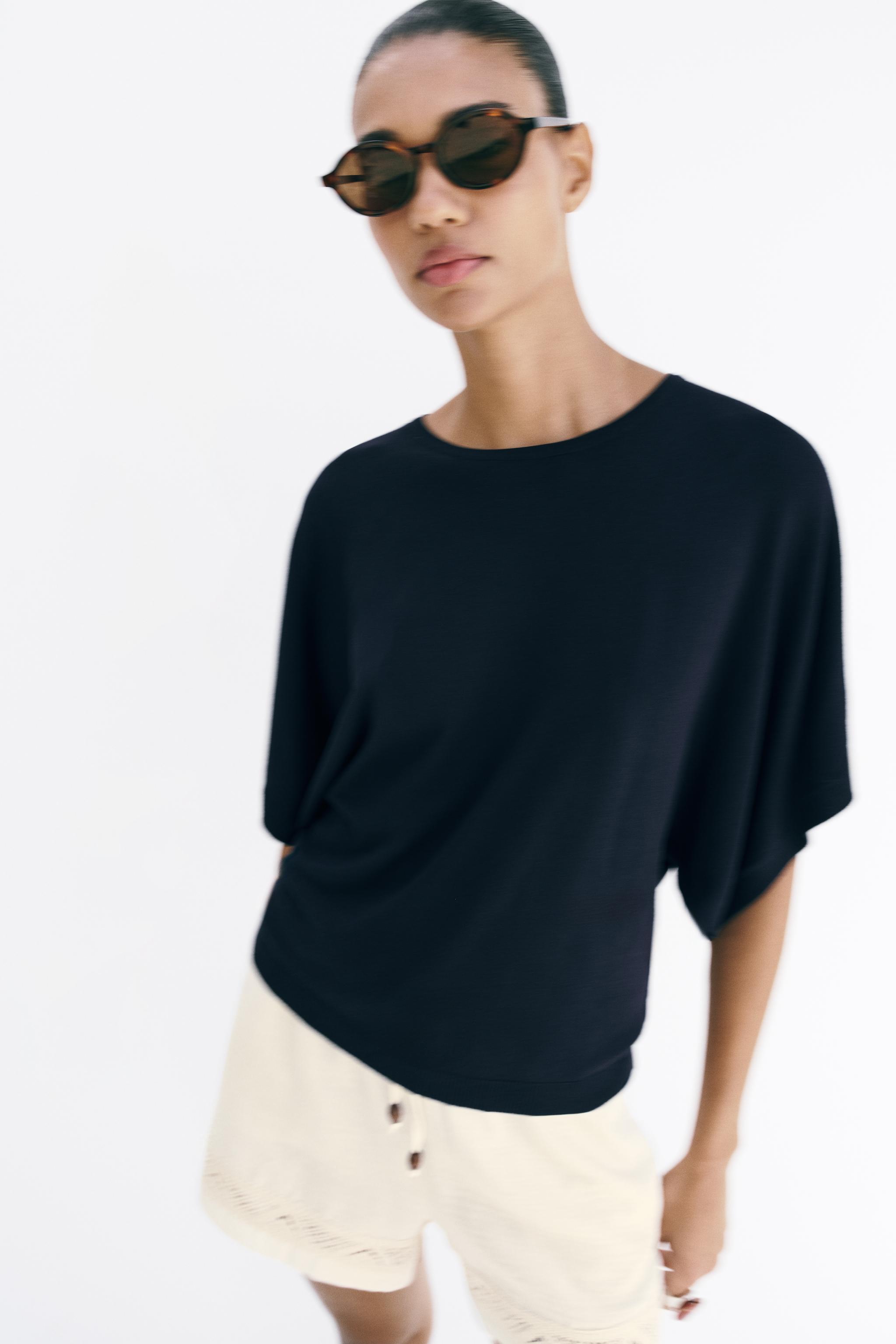 TOP EN MAILLE MANCHES AMPLES