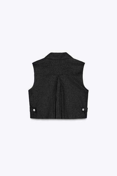 LINEN TOP - Black by Zara - Image 4