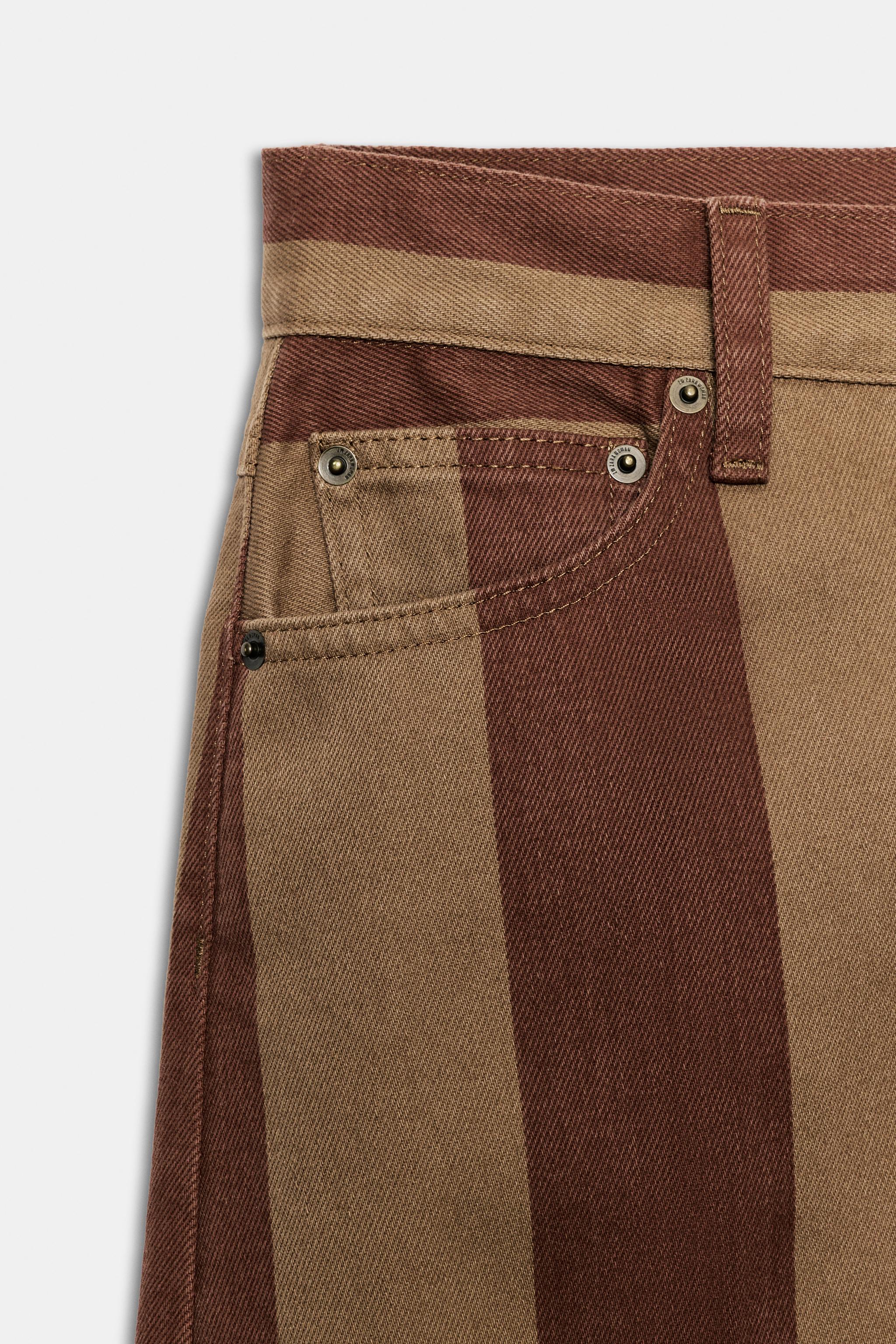 Zara ZW COLLECTION TAPERED FIT YÜKSEK BEL ŞERİTLİ JEAN görsel 8