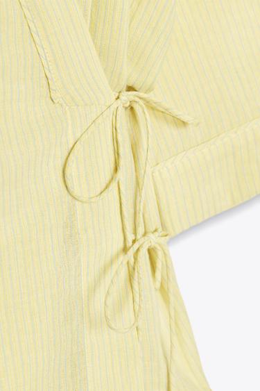 ZW COLLECTION STRIPED KIMONO WITH TIES - yellow by Zara - Image 7