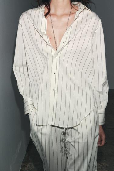 CHEMISE OVERSIZE RAYURES ZW COLLECTION - Blanc de Zara - Image 2