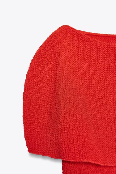 TOP TEXTURÉ MULTIPOSITION - Rouge soutenu de Zara - Image 2