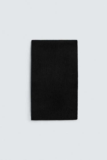ВЯЗАНЫЙ ШАРФ ИЗ 100% ШЕРСТИ — ЧЕРНЫЙ от Zara