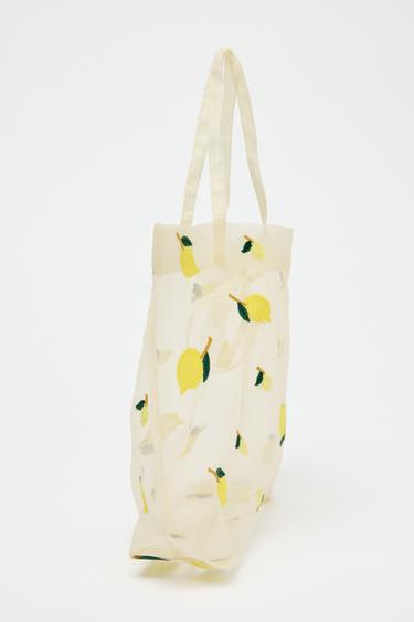 EMBROIDERED FABRIC BAG - Yellow by Zara - Image 2