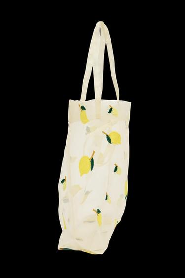 TASCHE AUS STOFF MIT STICKEREI - Gelb von Zara