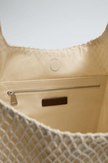 FABRIC TOTE BAG - Ecru White by Zara - Image 6