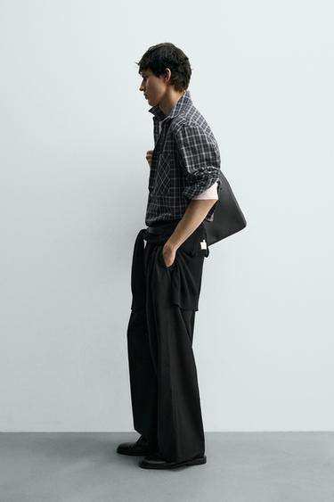 CHECK VOILE SHIRT - Navy blue by Zara - Image 3