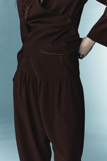 Zara LIMITED EDITION BAGGY PANTS - Dark brown