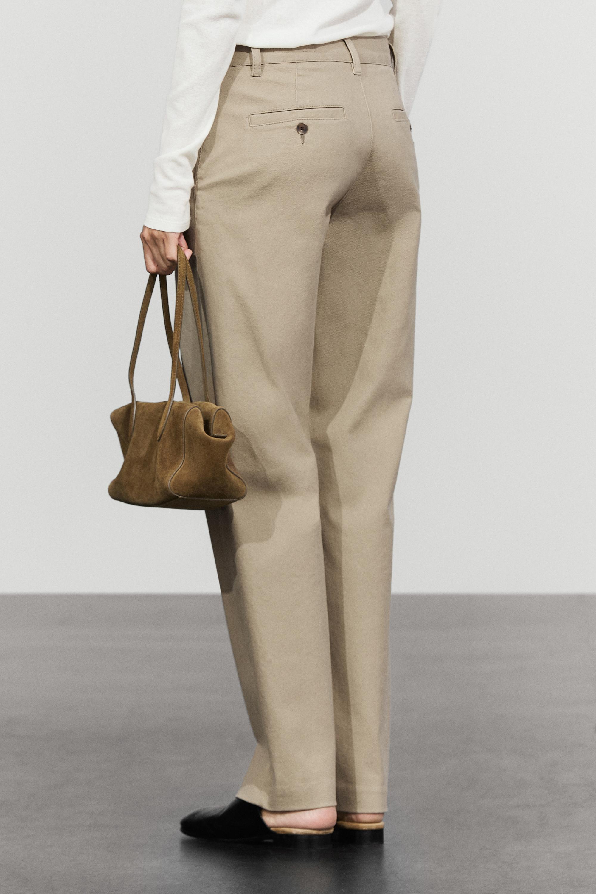 Stretch cotton blend pants