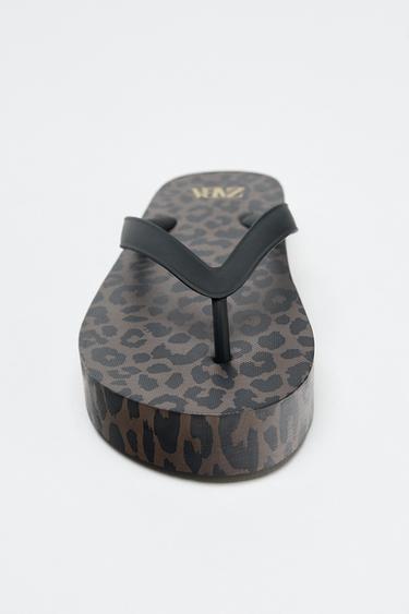 SANDALES À IMPRIMÉ ANIMALIER - Marron de Zara - Image 4