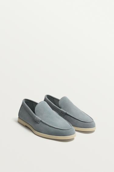CASUAL LEATHER LOAFERS - Light Blue by Zara